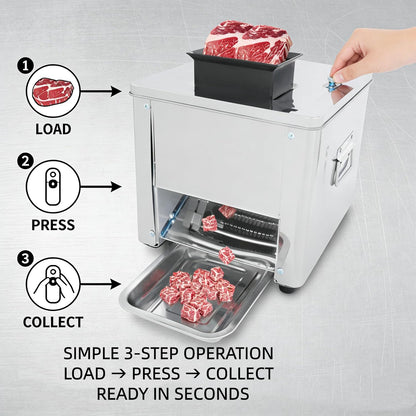 850W Stainless Steel Meat Cutter Machine, 7mm Electric Meat Slicer & Shredder, 330lbs/h Commercial Automatic Jerky Slicer with US Plug, for Beef, Chicken, Vegetable, Home, 13.39x13.39x11.81in