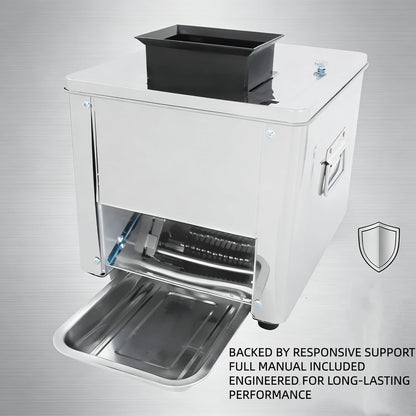 850W Stainless Steel Meat Cutter Machine, 7mm Electric Meat Slicer & Shredder, 330lbs/h Commercial Automatic Jerky Slicer with US Plug, for Beef, Chicken, Vegetable, Home, 13.39x13.39x11.81in