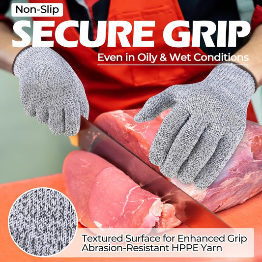 Cut Resistant Gloves, Food Grade Cutting Gloves for Chef & Cooking, Mandoline Gloves for Meat Cutting, Wood Carving