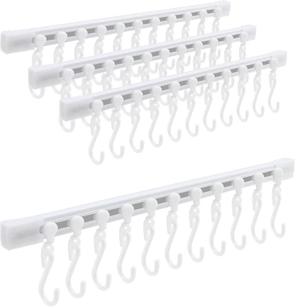 Kitchen Utensil Hanging Rrack - Hooks for Kitchen Utensils, No Drilling Wall Mounted Utensil Holder, Kitchen Rail Rack with 10 Hooks Hanger for Kitchen Bathroom (Pack of 2)