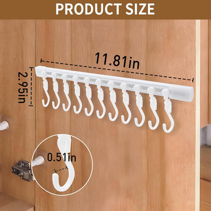 Kitchen Utensil Hanging Rrack - Hooks for Kitchen Utensils, No Drilling Wall Mounted Utensil Holder, Kitchen Rail Rack with 10 Hooks Hanger for Kitchen Bathroom (Pack of 2)