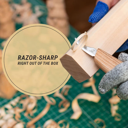 Wood Chip Carving Knife for Beginners & Kids - Safety Whittling Knives - Small Sloyd Carving Knife C18 - Wood Whittling Tools for Woodworking