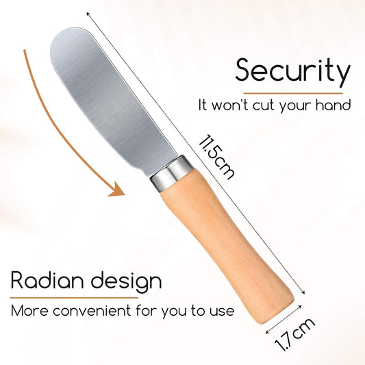 25 Pieces Mini Butter Spreader Knife Bulk 4. 5 Inch Wide Blade Stainless Steel Knife with Wood Handle Multipurpose Cheese Butter Spreader Knives for Kitchen Birthday Wedding Christmas
