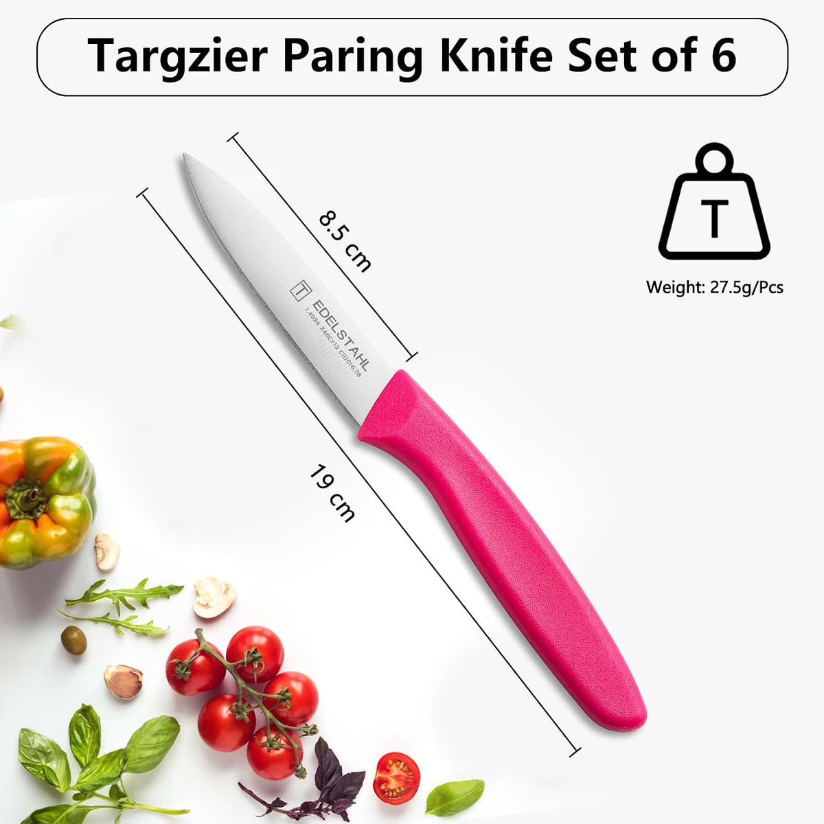 Paring Knife Set,6Pcs Small Knife Set,Straight Edge Paring Knives