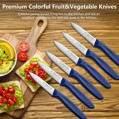 Paring Knife Set,6Pcs Small Knife Set,Straight Edge Paring Knives