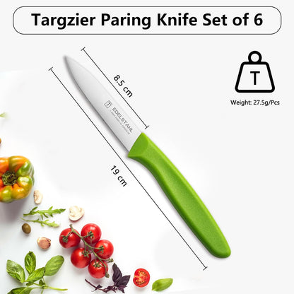 Paring Knife Set,6Pcs Small Knife Set,Straight Edge Paring Knives