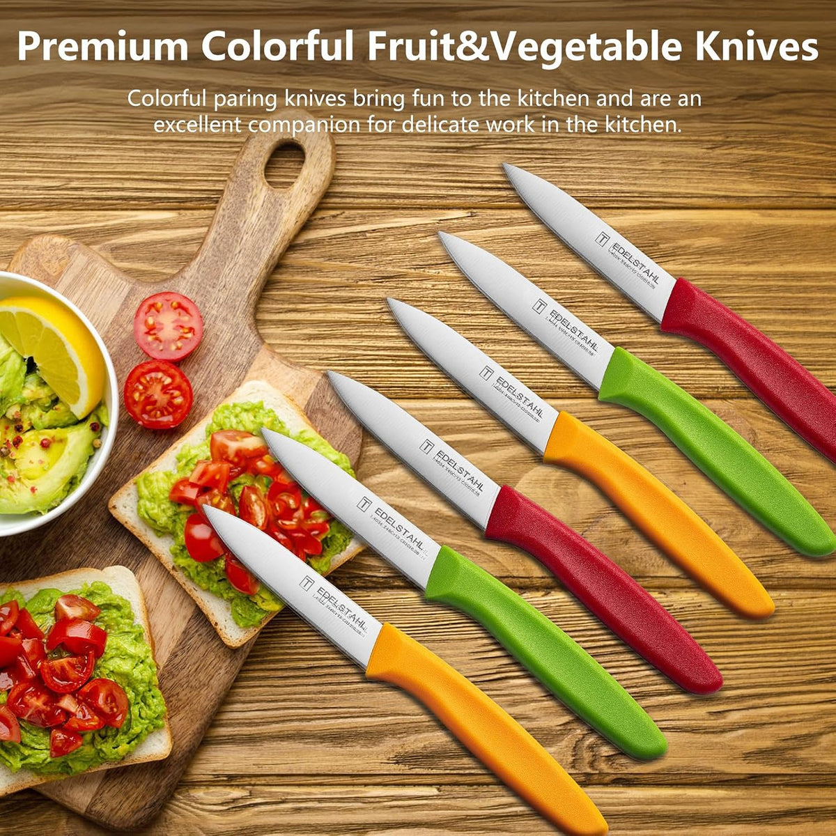 Paring Knife Set,6Pcs Small Knife Set,Straight Edge Paring Knives