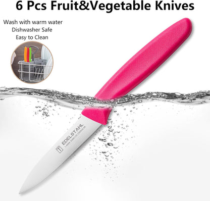 Paring Knife Set,6Pcs Small Knife Set,Straight Edge Paring Knives