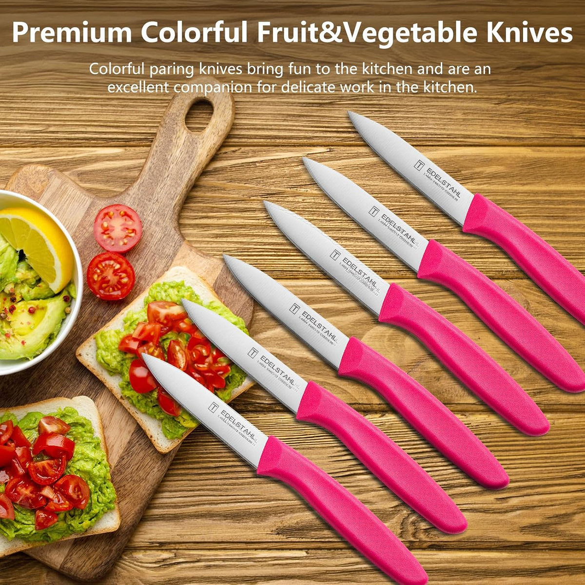 Paring Knife Set,6Pcs Small Knife Set,Straight Edge Paring Knives
