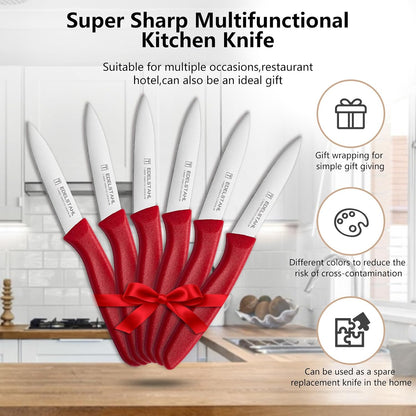 Paring Knife Set,6Pcs Small Knife Set,Straight Edge Paring Knives