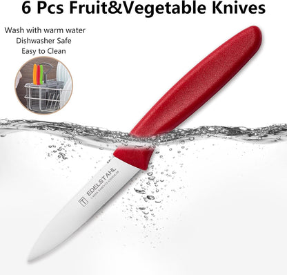 Paring Knife Set,6Pcs Small Knife Set,Straight Edge Paring Knives