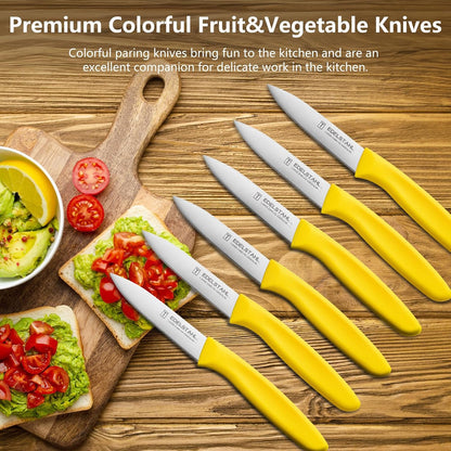 Paring Knife Set,6Pcs Small Knife Set,Straight Edge Paring Knives