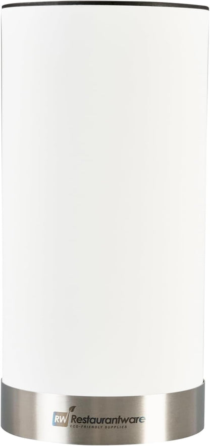 Sensei 4.3 x 8.8 Inch Round Knife Block 1 Round Slotted Knife Holder - Soft Touch Holds 9 Knives White Plastic Universal Knife Holder For Easy Storage
