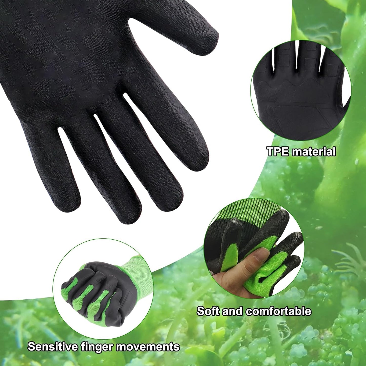 Oyster Shucking Gloves, Oyster Shucker Tool Protectors Handguard, Oyster Opener Machine Kit, Easy to Use Oyster Holders Seafood Tool (Green-Black