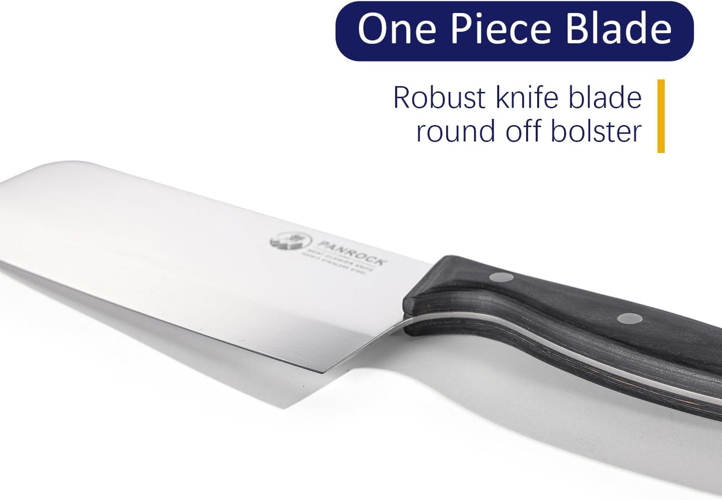 Meat Knife 7 Inch - High Carbon Steel Ultra Sharp Forged Chinese Cleaver, Lightweight Vegetable Knife with Mirror Finish Blade, Ergonomic Merbau Handle & Gift Box