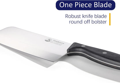 Meat Knife 7 Inch - High Carbon Steel Ultra Sharp Forged Chinese Cleaver, Lightweight Vegetable Knife with Mirror Finish Blade, Ergonomic Merbau Handle & Gift Box