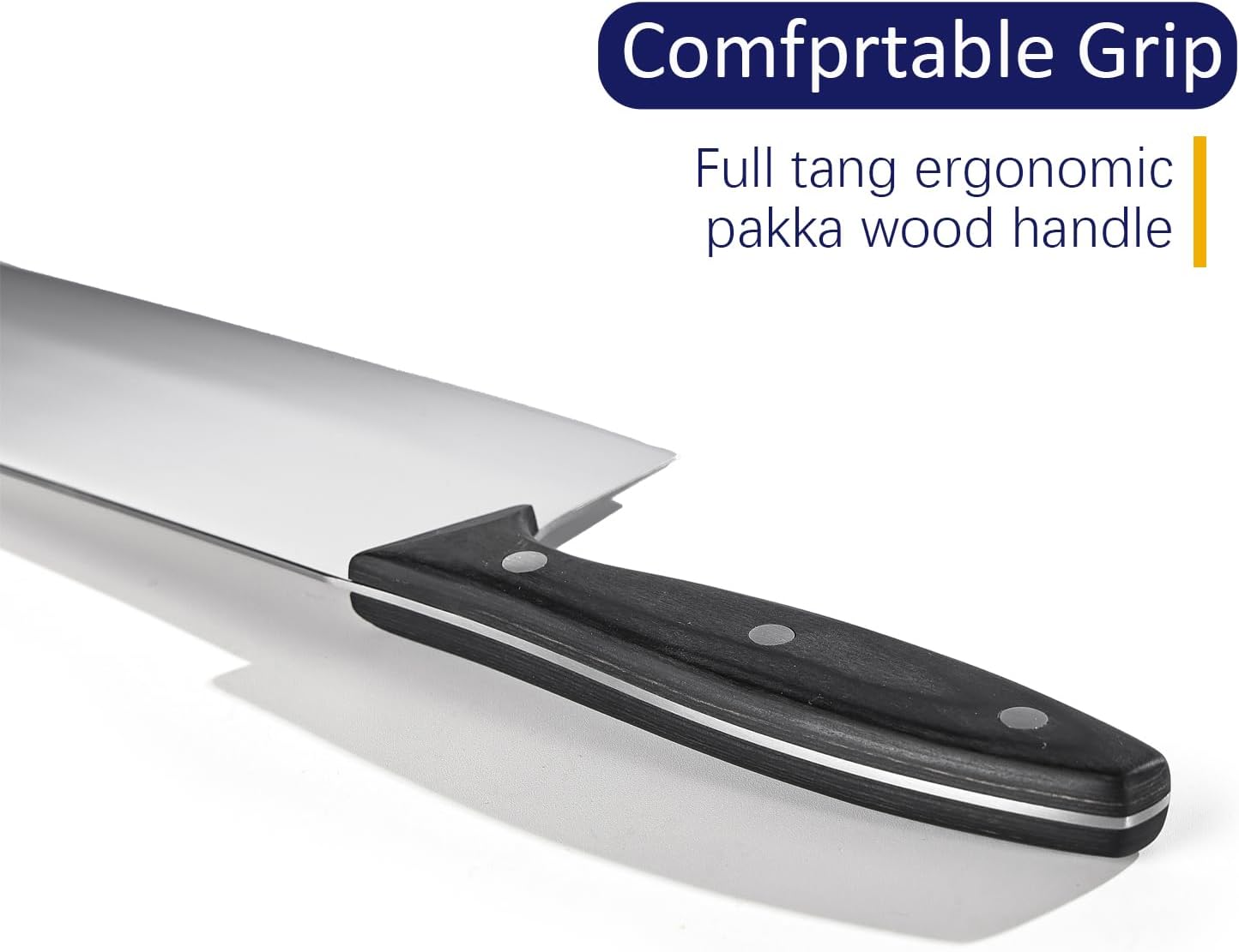 Meat Knife 7 Inch - High Carbon Steel Ultra Sharp Forged Chinese Cleaver, Lightweight Vegetable Knife with Mirror Finish Blade, Ergonomic Merbau Handle & Gift Box