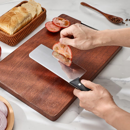 Meat Knife 7 Inch - High Carbon Steel Ultra Sharp Forged Chinese Cleaver, Lightweight Vegetable Knife with Mirror Finish Blade, Ergonomic Merbau Handle & Gift Box