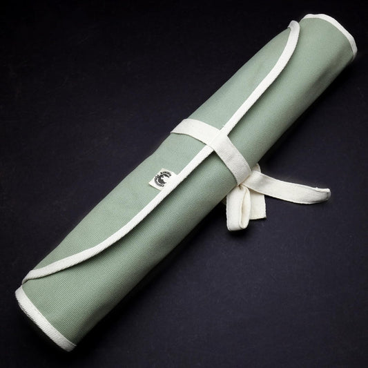 Yoshihiro Cotton Knife Pouch/bag Japanese Sushi Chef Knife Accessories (6 slots, Olive-Green)