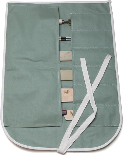 Yoshihiro Cotton Knife Pouch/bag Japanese Sushi Chef Knife Accessories (6 slots, Olive-Green)