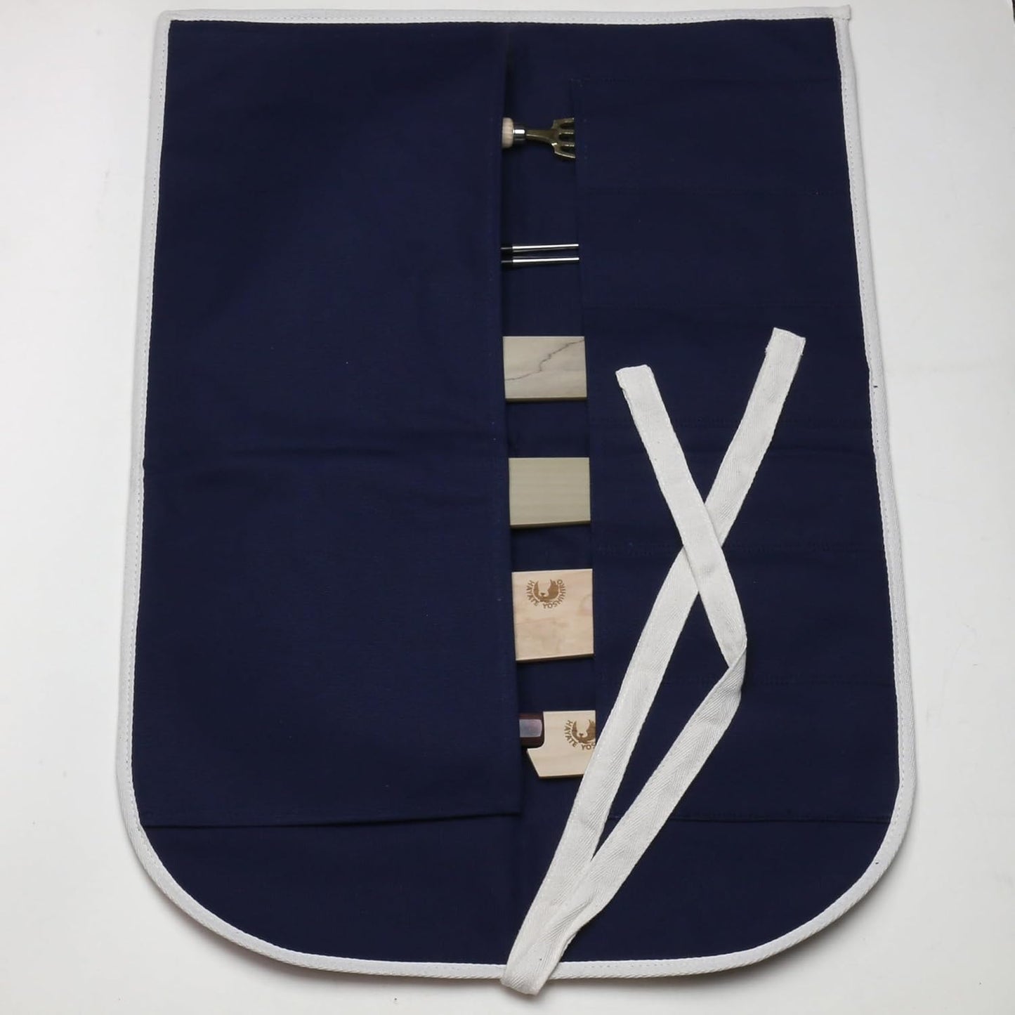 Yoshihiro Cotton Knife Pouch/bag Japanese Sushi Chef Knife Accessories (6 slots, Olive-Green)