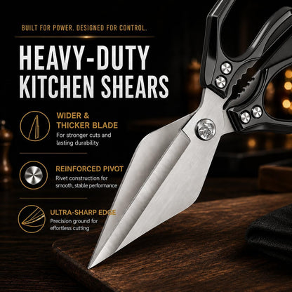 Multifunctional Heavy Duty Kitchen Shears,Kitchen Shears for Cutting Chicken,Kitchen Scissors for Food, Japanese High-Carbon Steel Culinary Poultry Shears, for Chicken,Meat,Fish,Bone Cutting(Silver)