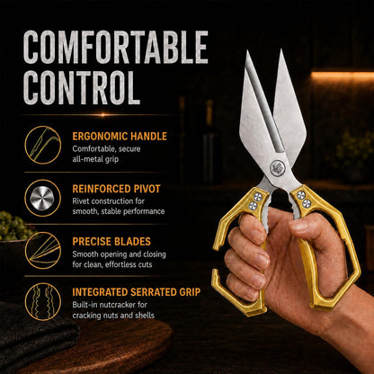 Multifunctional Heavy Duty Kitchen Shears,Kitchen Shears for Cutting Chicken,Kitchen Scissors for Food, Japanese High-Carbon Steel Culinary Poultry Shears, for Chicken,Meat,Fish,Bone Cutting(Silver)