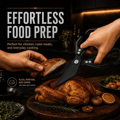Multifunctional Heavy Duty Kitchen Shears,Kitchen Shears for Cutting Chicken,Kitchen Scissors for Food, Japanese High-Carbon Steel Culinary Poultry Shears, for Chicken,Meat,Fish,Bone Cutting(Silver)