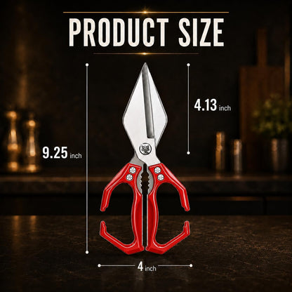 Multifunctional Heavy Duty Kitchen Shears,Kitchen Shears for Cutting Chicken,Kitchen Scissors for Food, Japanese High-Carbon Steel Culinary Poultry Shears, for Chicken,Meat,Fish,Bone Cutting(Silver)