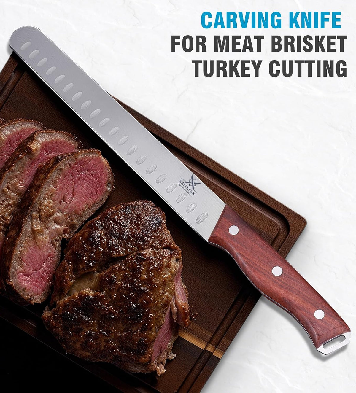 Brisket Carving Knife and All Purpose Kitchen Shears Set