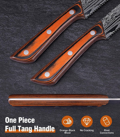 2PCS Serrated Bread Knife Set, Razor Sharp for Homemade Bread Slicing Cutting Baguette, Sourdough Bread, Bagels, Cake Gifts for Men Women
