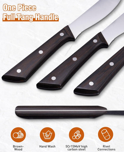 2PCS Serrated Bread Knife Set, Razor Sharp for Homemade Bread Slicing Cutting Baguette, Sourdough Bread, Bagels, Cake Gifts for Men Women