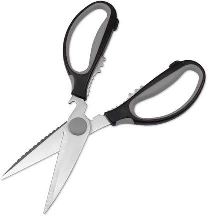 Premium Come Apart Kitchen Scissors All Purpose Heavy Duty Kitchen Shears for Food Scissors Kitchen Utensils, Dishwasher Safe, Black Grey