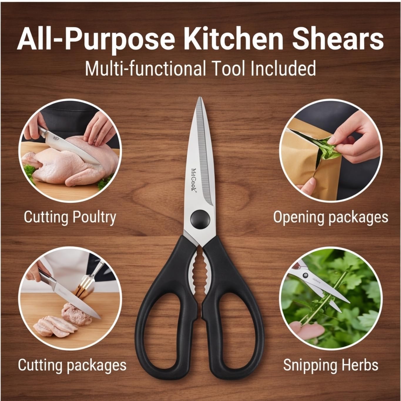 ® Knife Sets, German Stainless Steel Kitchen Knife Block Sets with Built-in Sharpener, 15 Piece Chef Knife and More, Razor Sharp, Restaurant Grade, Anti-Rust, Elegant Box for Gift