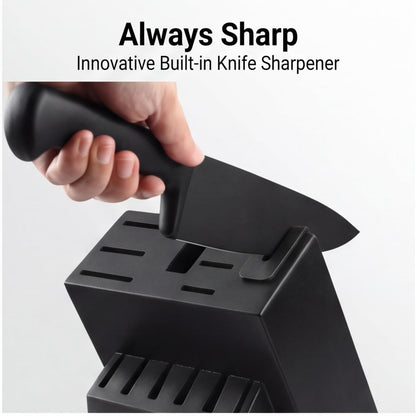 ® Knife Sets, German Stainless Steel Kitchen Knife Block Sets with Built-in Sharpener, 15 Piece Chef Knife and More, Razor Sharp, Restaurant Grade, Anti-Rust, Elegant Box for Gift