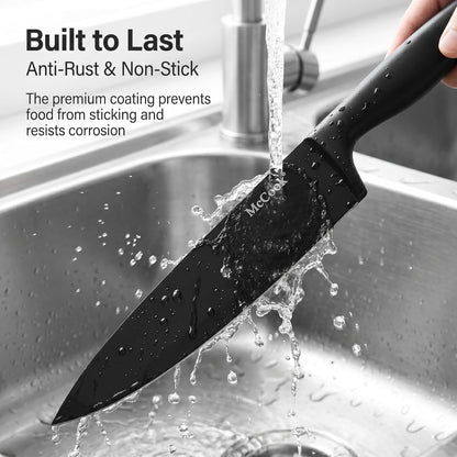 ® Knife Sets, German Stainless Steel Kitchen Knife Block Sets with Built-in Sharpener, 15 Piece Chef Knife and More, Razor Sharp, Restaurant Grade, Anti-Rust, Elegant Box for Gift