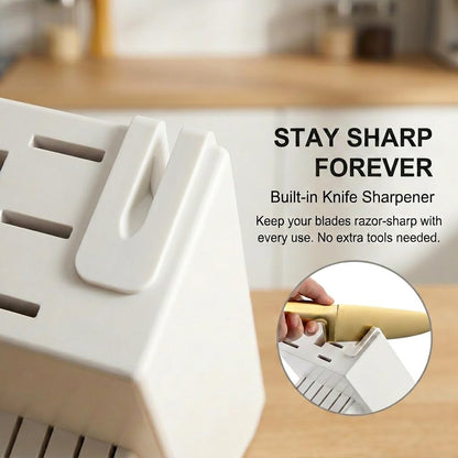 ® Knife Sets, German Stainless Steel Kitchen Knife Block Sets with Built-in Sharpener, 15 Piece Chef Knife and More, Razor Sharp, Restaurant Grade, Anti-Rust, Elegant Box for Gift