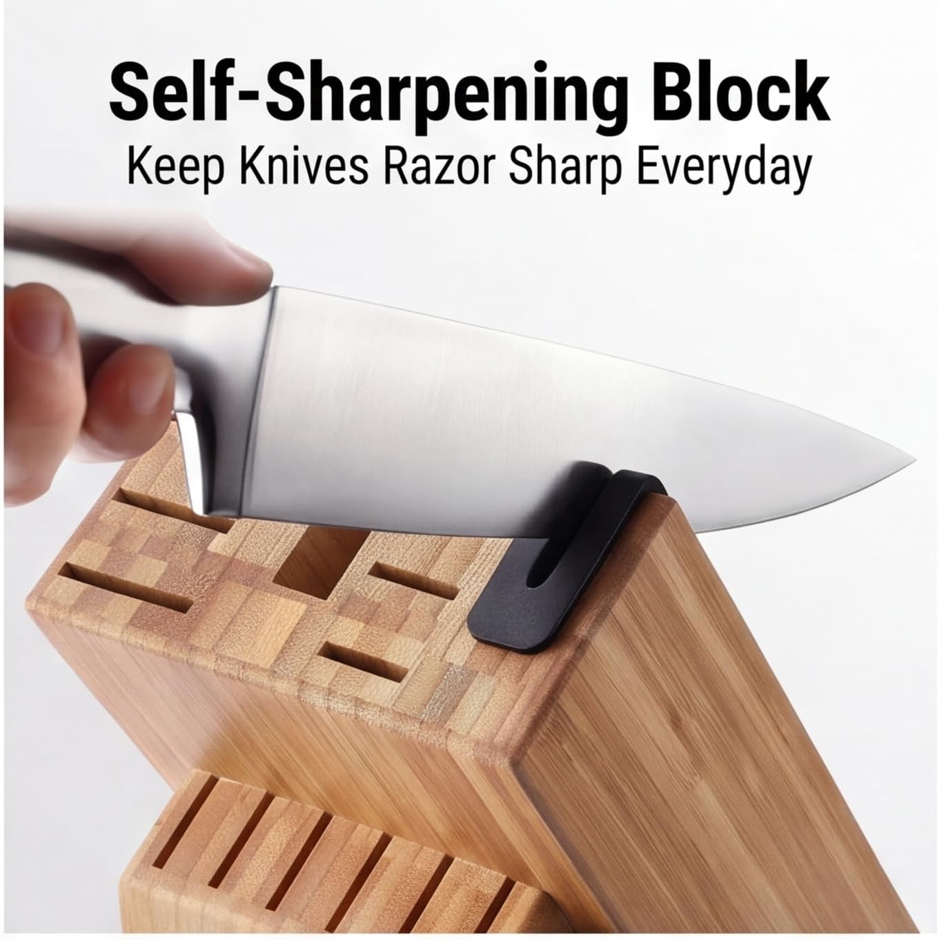 ® Knife Sets, German Stainless Steel Kitchen Knife Block Sets with Built-in Sharpener, 15 Piece Chef Knife and More, Razor Sharp, Restaurant Grade, Anti-Rust, Elegant Box for Gift