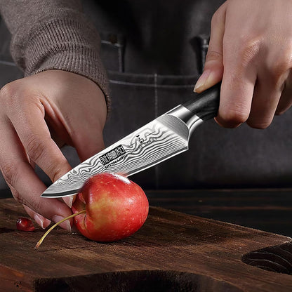 Paring Knife 3.75 Inch, Powder Steel Forged Small Kitchen Knife | Razor Sharp Fruit Knife for Peeling & Coring, Japanese Peeling Knife with Ergonomic Pakkawood Handle, Thoughtful Gifts