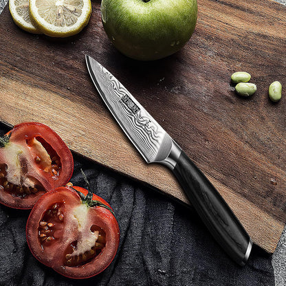 Paring Knife 3.75 Inch, Powder Steel Forged Small Kitchen Knife | Razor Sharp Fruit Knife for Peeling & Coring, Japanese Peeling Knife with Ergonomic Pakkawood Handle, Thoughtful Gifts