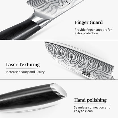 Paring Knife 3.75 Inch, Powder Steel Forged Small Kitchen Knife | Razor Sharp Fruit Knife for Peeling & Coring, Japanese Peeling Knife with Ergonomic Pakkawood Handle, Thoughtful Gifts