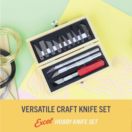 14-Piece Woodworking Set – Precision Craft Knife Set with K5 Handle, Assorted Blades, Gouges & Routers With Storage Case – Ideal for Carving, Model Making & Craft – Made in the USA