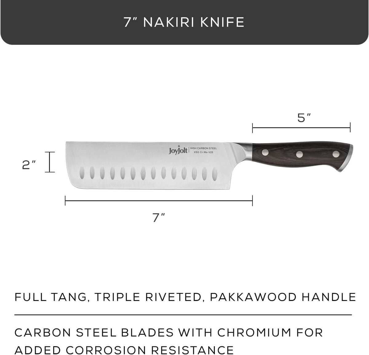7” Nakiri Knife. High Carbon x50 German Steel Kitchen Knife – Magnetic Gift Boxed Japanese Knife.