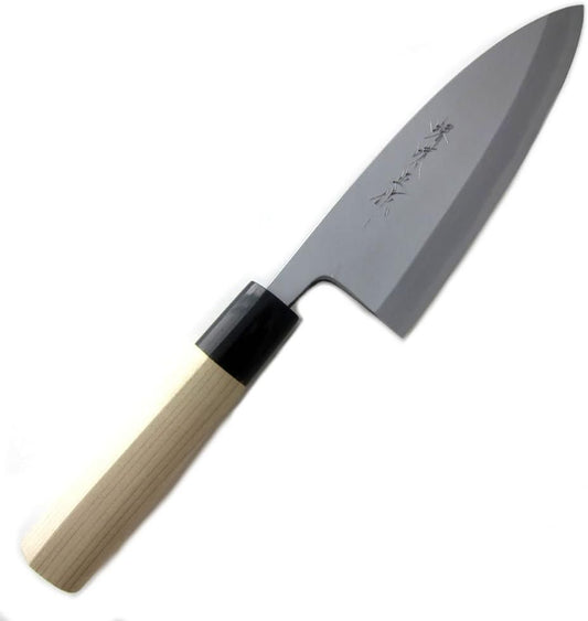 .com Sakai Ajimasa, Genuine Sakai-Manufactured, 6.5" (165mm) Kasumi White Steel Deba Knife