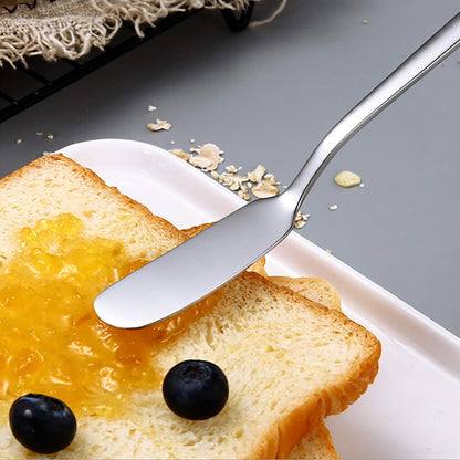 Cheese Spreader Knife Set 4-Piece Stainless Steel Butter Knife Small Sandwich Condiment Jam Bread Cream Canape Knives Spatula 6.5-inch