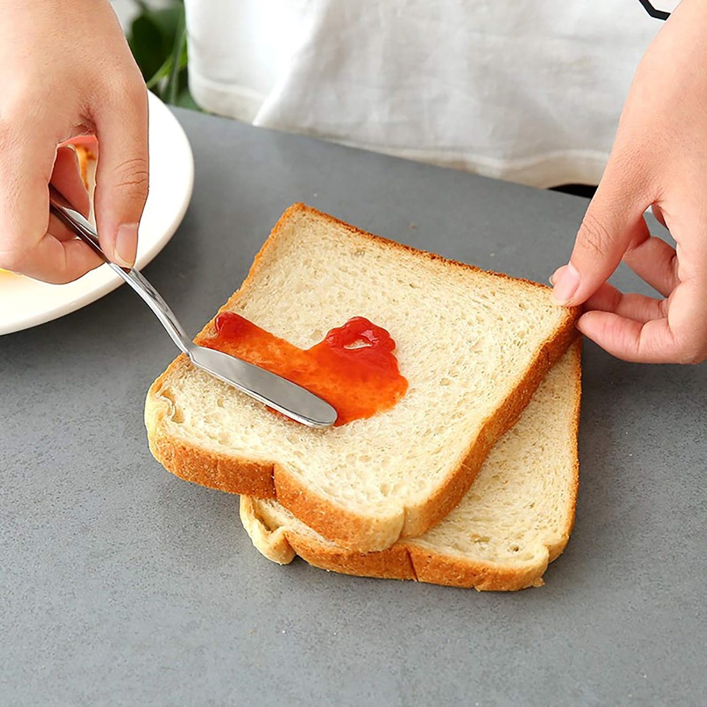 Cheese Spreader Knife Set 4-Piece Stainless Steel Butter Knife Small Sandwich Condiment Jam Bread Cream Canape Knives Spatula 6.5-inch