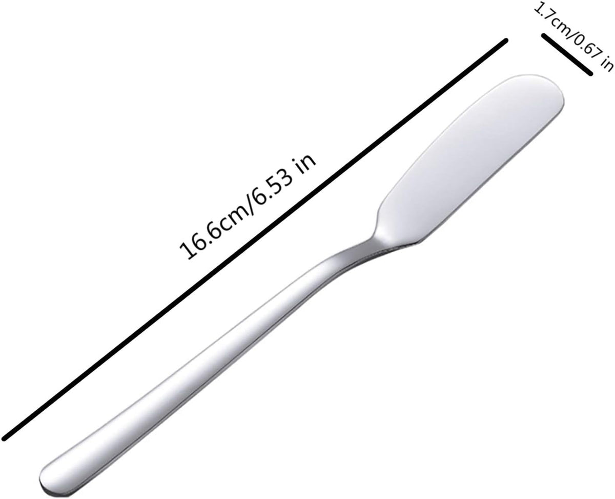 Cheese Spreader Knife Set 4-Piece Stainless Steel Butter Knife Small Sandwich Condiment Jam Bread Cream Canape Knives Spatula 6.5-inch