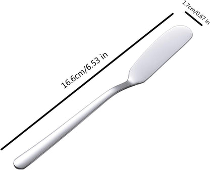 Cheese Spreader Knife Set 4-Piece Stainless Steel Butter Knife Small Sandwich Condiment Jam Bread Cream Canape Knives Spatula 6.5-inch