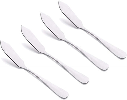 Cheese Spreader Knife Set 4-Piece Stainless Steel Butter Knife Small Sandwich Condiment Jam Bread Cream Canape Knives Spatula 6.5-inch
