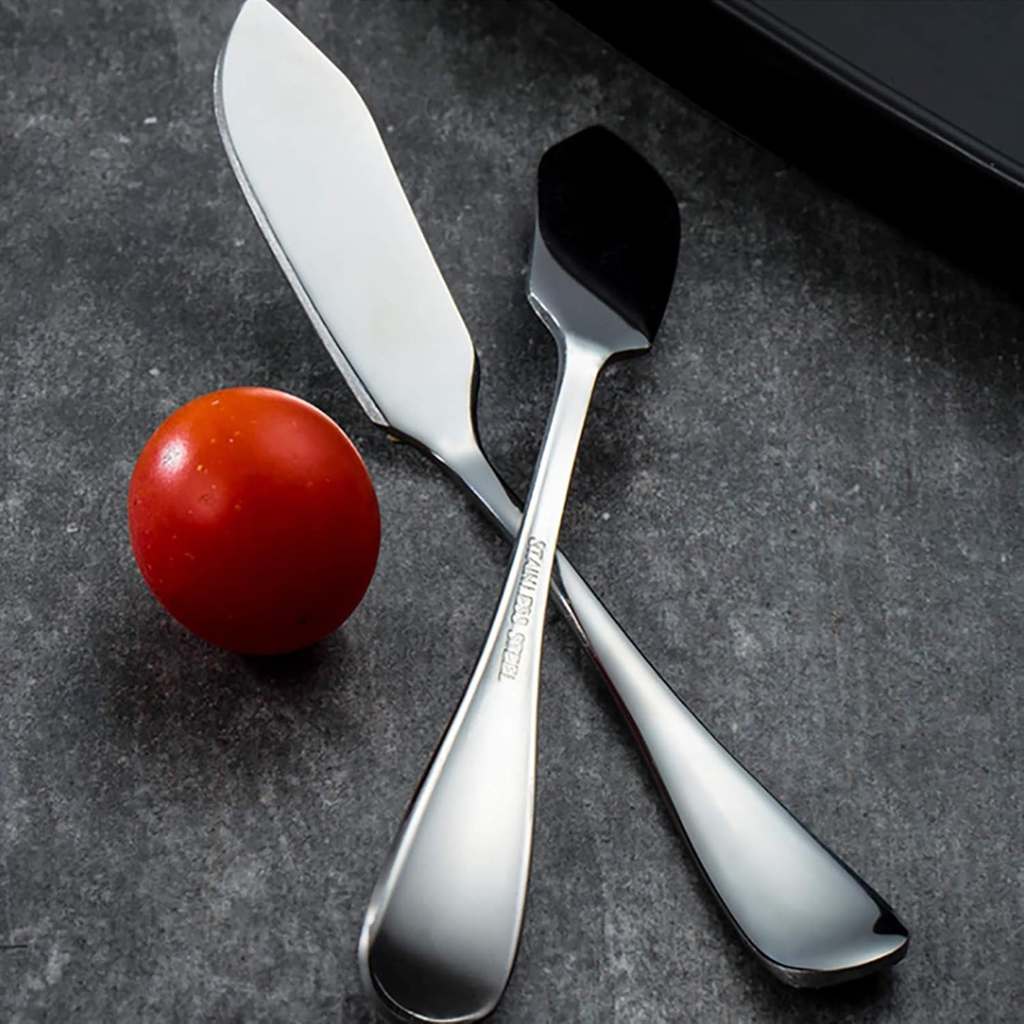 Cheese Spreader Knife Set 4-Piece Stainless Steel Butter Knife Small Sandwich Condiment Jam Bread Cream Canape Knives Spatula 6.5-inch